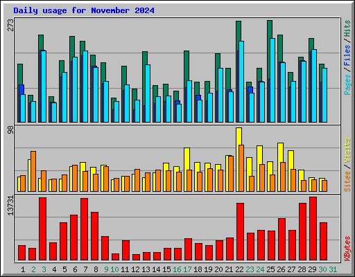 Daily usage for November 2024