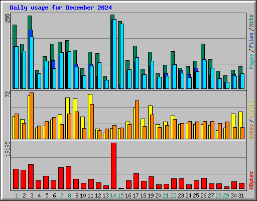 Daily usage for December 2024