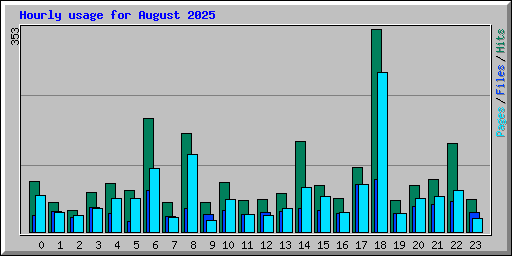 Hourly usage for August 2025